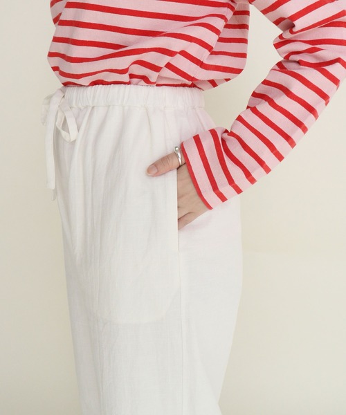 Dot&Stripes CHILD WOMAN(ドットアンドストライプス チャイルドウーマン)の「コットンリネンキャンバス フラワーカットワーク イージーパンツ(その他パンツ・レディース・ホワイト/ブラック・FREE)」の9枚目の写真