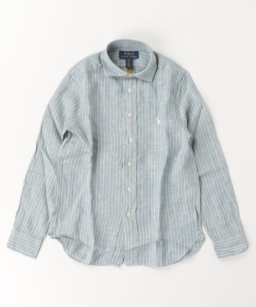 POLO RALPH LAUREN CHILDRENSWEAR（ポロ ラルフ ローレン チルドレンズウェア）の「ストライプド リネン シャツ（シャツ/ブラウス・キッズ・マルチ・XL/L）」の3枚目の写真