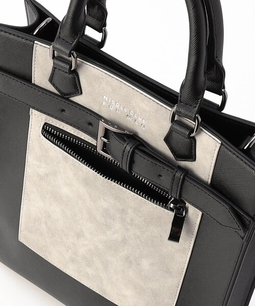 NICOLE CLUB FOR MEN（ニコルクラブフォーメン）の「２ＷＡＹスクエアバッグ（トートバッグ・メンズ・その他2/ライトグレー/ブラック・FREE）」の19枚目の写真