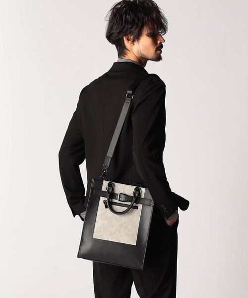 NICOLE CLUB FOR MEN（ニコルクラブフォーメン）の「２ＷＡＹスクエアバッグ（トートバッグ・メンズ・その他2/ライトグレー/ブラック・FREE）」の15枚目の写真