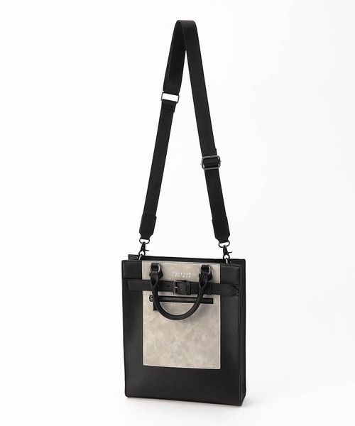 NICOLE CLUB FOR MEN（ニコルクラブフォーメン）の「２ＷＡＹスクエアバッグ（トートバッグ・メンズ・その他2/ライトグレー/ブラック・FREE）」の11枚目の写真