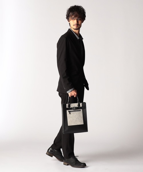 NICOLE CLUB FOR MEN（ニコルクラブフォーメン）の「２ＷＡＹスクエアバッグ（トートバッグ・メンズ・その他2/ライトグレー/ブラック・FREE）」の13枚目の写真