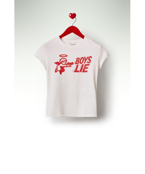 うさこ様用：Desigual  Tシャツ＋パンツ Desigual × Nicki Nicole】「BOYS LIE」メッセージ×エンジェルモチーフ