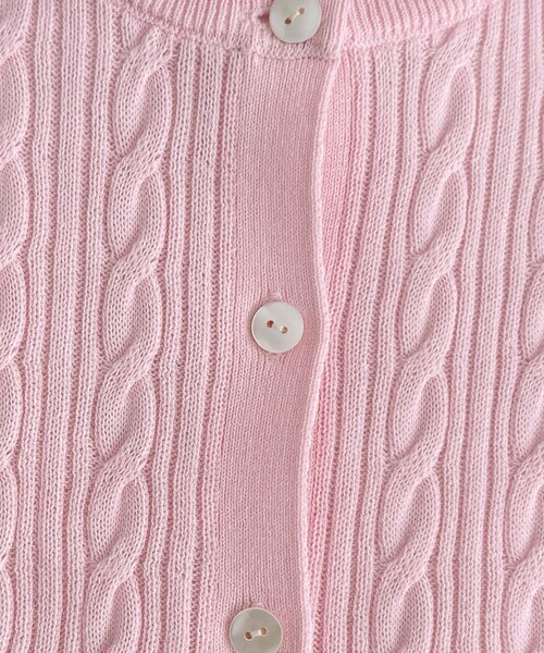 fredy emue（フレディエミュ）の「FR刺繍ケーブル柄ニットカーディガン（カーディガン/ボレロ・レディース・ライトグリーン/ネイビー/オフホワイト/ベビーピンク・38）」の16枚目の写真