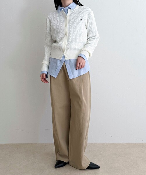 fredy emue（フレディエミュ）の「FR刺繍ケーブル柄ニットカーディガン（カーディガン/ボレロ・レディース・ライトグリーン/ネイビー/オフホワイト/ベビーピンク・38）」の19枚目の写真