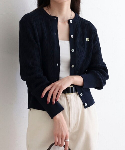 FR刺繍ケーブル柄ニットカーディガン（カーディガン/ボレロ）｜fredy