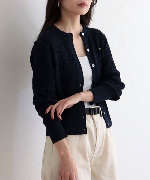 FR刺繍ケーブル柄ニットカーディガン（カーディガン/ボレロ）｜fredy