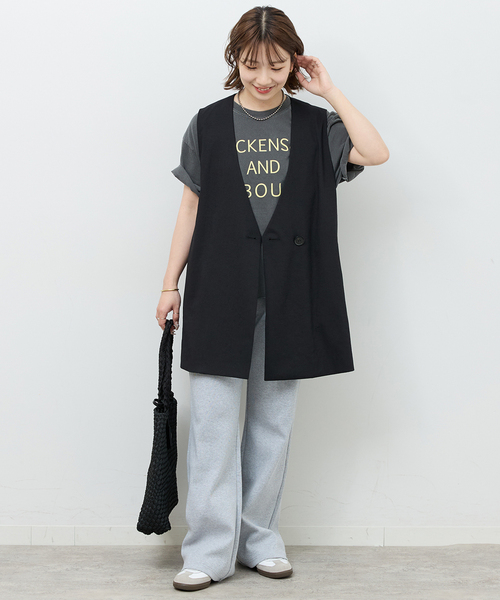 JOURNAL STANDARD relume(ジャーナルスタンダード レリューム)の「リネンライクAラインジレ(ベスト・レディース・ブラック/ベージュ・FREE)」の3枚目の写真