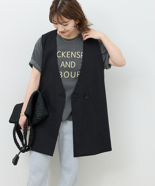 JOURNAL STANDARD relume(ジャーナルスタンダード レリューム)の「リネンライクAラインジレ(ベスト・レディース・ブラック/ベージュ・FREE)」の6枚目の写真