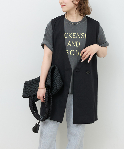 JOURNAL STANDARD relume(ジャーナルスタンダード レリューム)の「リネンライクAラインジレ(ベスト・レディース・ブラック/ベージュ・FREE)」の7枚目の写真