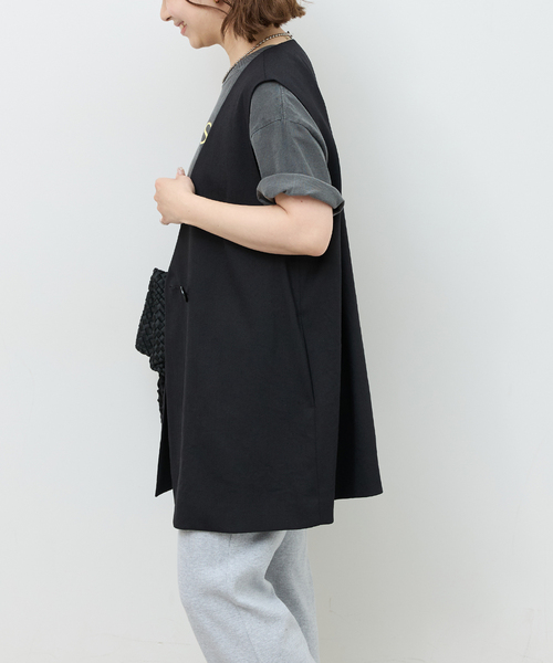 JOURNAL STANDARD relume(ジャーナルスタンダード レリューム)の「リネンライクAラインジレ(ベスト・レディース・ブラック/ベージュ・FREE)」の8枚目の写真