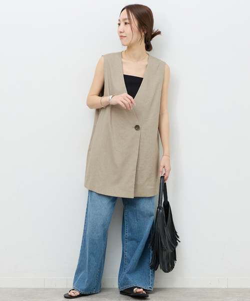 JOURNAL STANDARD relume(ジャーナルスタンダード レリューム)の「リネンライクAラインジレ(ベスト・レディース・ブラック/ベージュ・FREE)」の11枚目の写真
