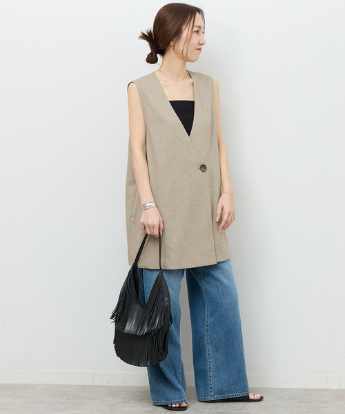 JOURNAL STANDARD relume(ジャーナルスタンダード レリューム)の「リネンライクAラインジレ(ベスト・レディース・ブラック/ベージュ・FREE)」の13枚目の写真