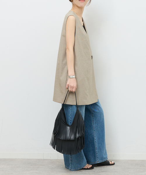 JOURNAL STANDARD relume(ジャーナルスタンダード レリューム)の「リネンライクAラインジレ(ベスト・レディース・ブラック/ベージュ・FREE)」の14枚目の写真