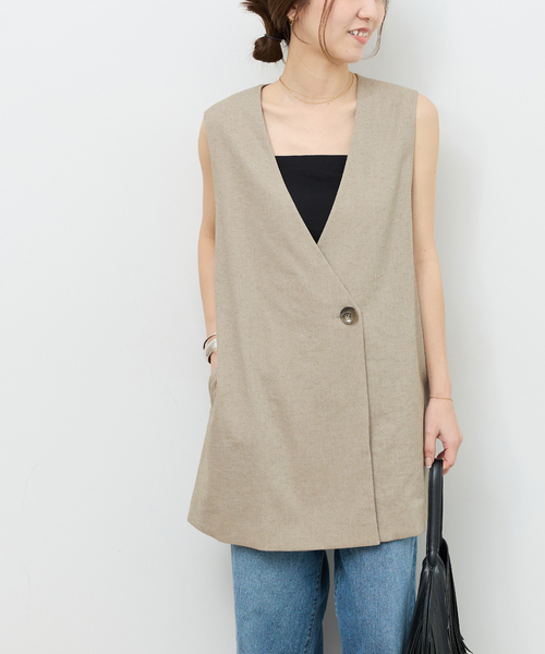 JOURNAL STANDARD relume(ジャーナルスタンダード レリューム)の「リネンライクAラインジレ(ベスト・レディース・ブラック/ベージュ・FREE)」の16枚目の写真