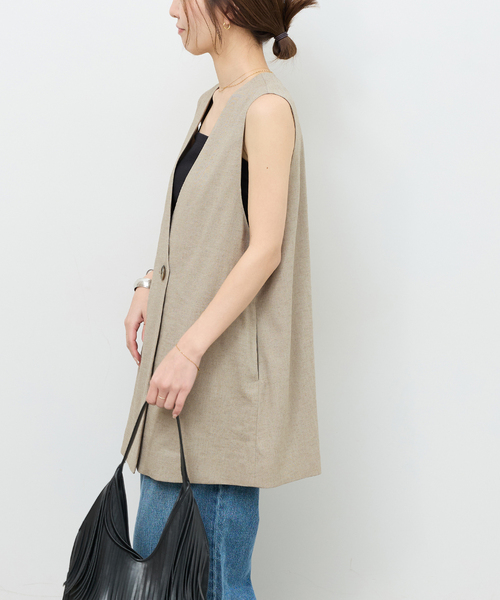 JOURNAL STANDARD relume(ジャーナルスタンダード レリューム)の「リネンライクAラインジレ(ベスト・レディース・ブラック/ベージュ・FREE)」の18枚目の写真