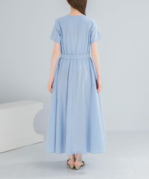 URBAN RESEARCH ROSSO WOMEN(アーバンリサーチ ロッソ)の「『WEB/一部店舗限定』チェックカシュクールワンピース(ワンピース・レディース・ブラック/ブラウン系その他/ブルー系その他・FREE)」の10枚目の写真