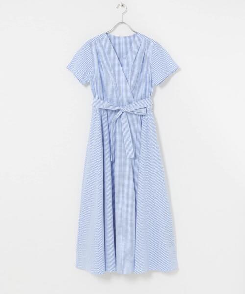 URBAN RESEARCH ROSSO WOMEN(アーバンリサーチ ロッソ)の「『WEB/一部店舗限定』チェックカシュクールワンピース(ワンピース・レディース・ブラック/ブラウン系その他/ブルー系その他・FREE)」の12枚目の写真