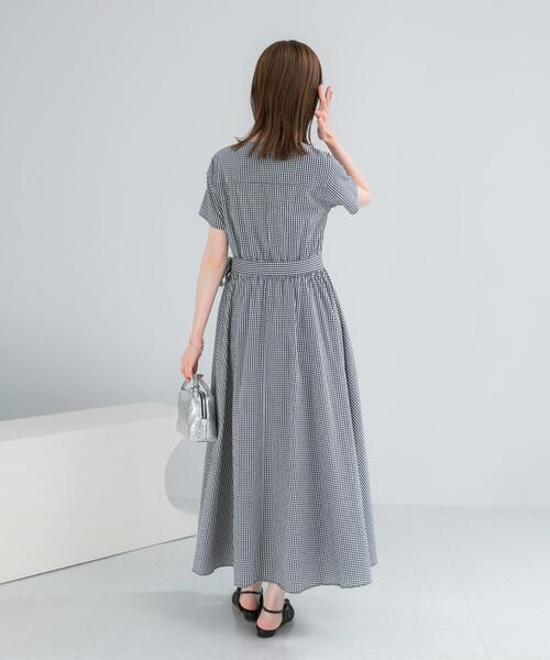 URBAN RESEARCH ROSSO WOMEN(アーバンリサーチ ロッソ)の「『WEB/一部店舗限定』チェックカシュクールワンピース(ワンピース・レディース・ブラック/ブラウン系その他/ブルー系その他・FREE)」の21枚目の写真