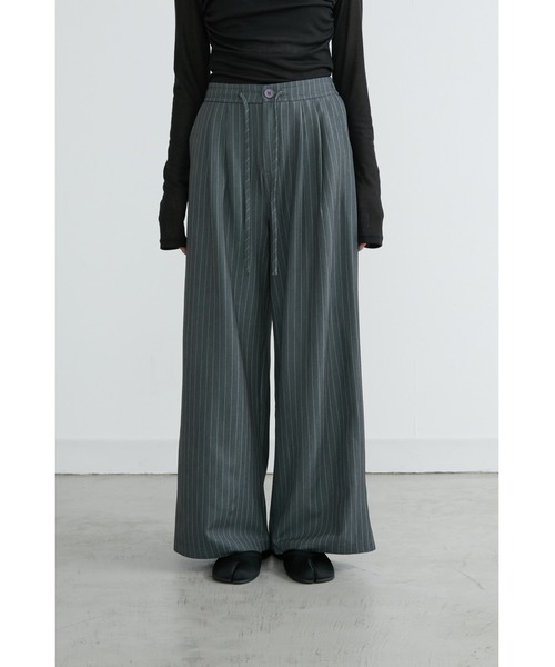 ANF.MUU(アンフムー)の「ドロストウエストストライプスラックス(スラックス・レディース・グレー/ブラック/ネイビー・LARGE/MEDIUM)」の7枚目の写真