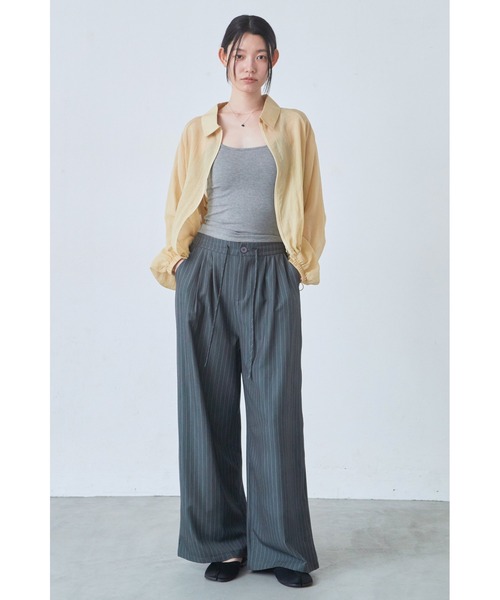 ANF.MUU(アンフムー)の「ドロストウエストストライプスラックス(スラックス・レディース・グレー/ブラック/ネイビー・LARGE/MEDIUM)」の20枚目の写真