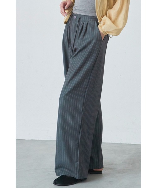 ANF.MUU(アンフムー)の「ドロストウエストストライプスラックス(スラックス・レディース・グレー/ブラック/ネイビー・LARGE/MEDIUM)」の19枚目の写真
