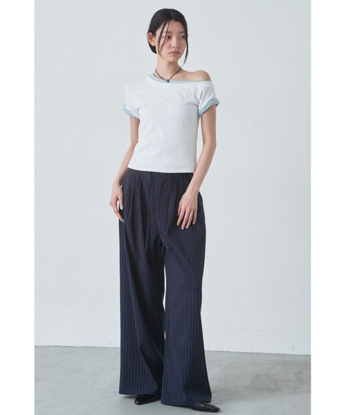 ANF.MUU(アンフムー)の「ドロストウエストストライプスラックス(スラックス・レディース・グレー/ブラック/ネイビー・LARGE/MEDIUM)」の12枚目の写真