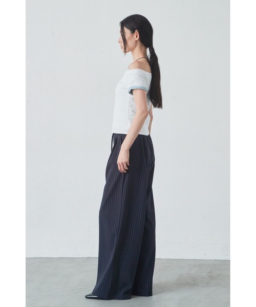 ANF.MUU(アンフムー)の「ドロストウエストストライプスラックス(スラックス・レディース・グレー/ブラック/ネイビー・LARGE/MEDIUM)」の13枚目の写真