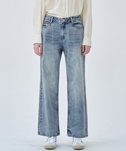 MALOUPE（マロップ）の「9154 クロップワイドデニム（ライトインディゴ）（デニムパンツ・レディース・その他・26/28/30）」の4枚目の写真