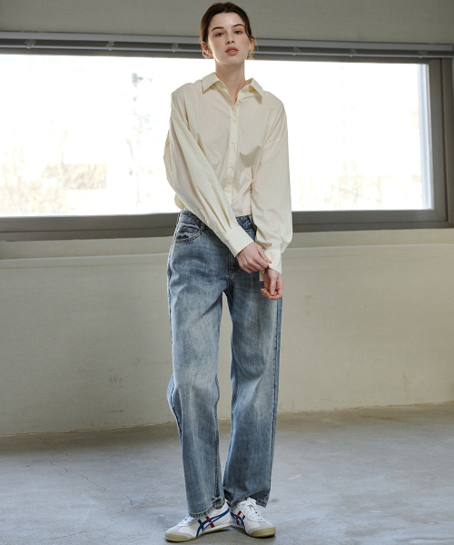 MALOUPE（マロップ）の「9154 クロップワイドデニム（ライトインディゴ）（デニムパンツ・レディース・その他・26/28/30）」の6枚目の写真