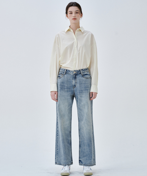 MALOUPE（マロップ）の「9154 クロップワイドデニム（ライトインディゴ）（デニムパンツ・レディース・その他・26/28/30）」の7枚目の写真