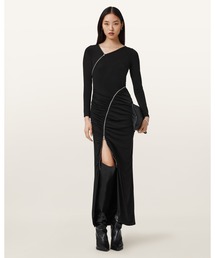ALLSAINTS（オールセインツ）の「ELSIE ZIPPER MAXI DRESS | ELSIE ジッパー マキシ ドレス・ワンピース（ワンピース）」