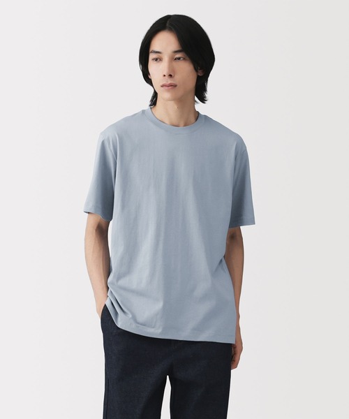 無印良品（ムジルシリョウヒン）の「紳士　天竺編みクルーネック半袖Ｔシャツ（Tシャツ/カットソー・メンズ・ホワイト/ダークネイビー/ライトグリーン/ネイビー/ブルー系/オートミール/ブラック/グレー・XL/L/M/S）」の8枚目の写真