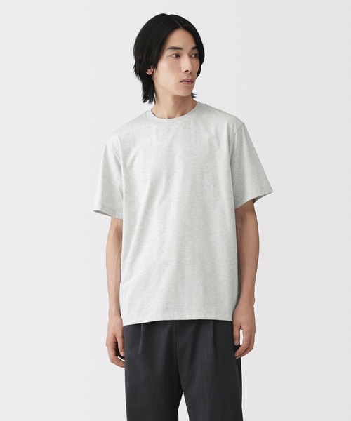 無印良品（ムジルシリョウヒン）の「紳士　天竺編みクルーネック半袖Ｔシャツ（Tシャツ/カットソー・メンズ・ホワイト/ダークネイビー/ライトグリーン/ネイビー/ブルー系/オートミール/ブラック/グレー・XL/L/M/S）」の4枚目の写真