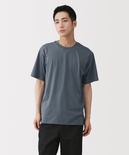 無印良品（ムジルシリョウヒン）の「紳士　天竺編みクルーネック半袖Ｔシャツ（Tシャツ/カットソー・メンズ・ホワイト/ダークネイビー/ライトグリーン/ネイビー/ブルー系/オートミール/ブラック/グレー・XL/L/M/S）」の6枚目の写真