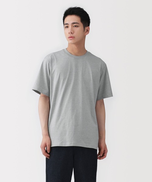 無印良品（ムジルシリョウヒン）の「紳士　天竺編みクルーネック半袖Ｔシャツ（Tシャツ/カットソー・メンズ・ホワイト/ダークネイビー/ライトグリーン/ネイビー/ブルー系/オートミール/ブラック/グレー・XL/L/M/S）」の3枚目の写真