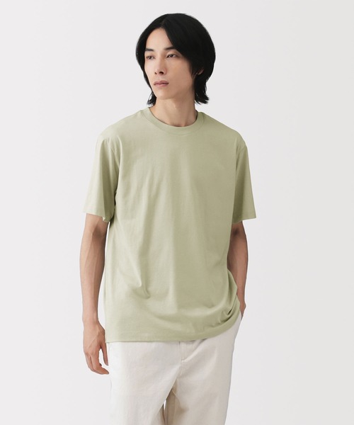 無印良品（ムジルシリョウヒン）の「紳士　天竺編みクルーネック半袖Ｔシャツ（Tシャツ/カットソー・メンズ・ホワイト/ダークネイビー/ライトグリーン/ネイビー/ブルー系/オートミール/ブラック/グレー・XL/L/M/S）」の5枚目の写真