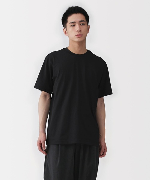 無印良品（ムジルシリョウヒン）の「紳士　天竺編みクルーネック半袖Ｔシャツ（Tシャツ/カットソー・メンズ・ホワイト/ダークネイビー/ライトグリーン/ネイビー/ブルー系/オートミール/ブラック/グレー・XL/L/M/S）」の2枚目の写真