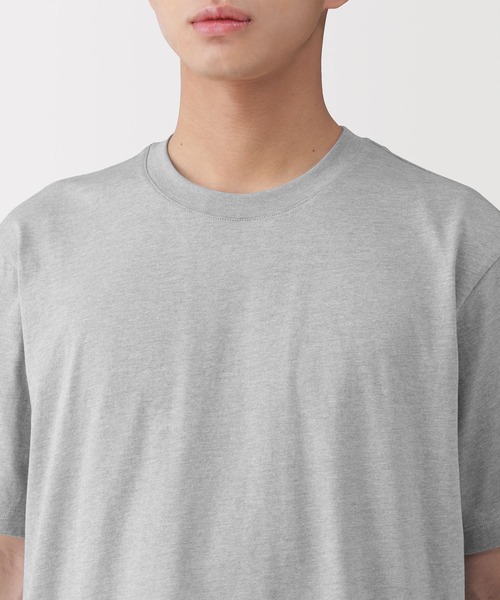 無印良品（ムジルシリョウヒン）の「紳士　天竺編みクルーネック半袖Ｔシャツ（Tシャツ/カットソー・メンズ・ホワイト/ダークネイビー/ライトグリーン/ネイビー/ブルー系/オートミール/ブラック/グレー・XL/L/M/S）」の19枚目の写真