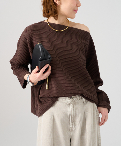 VERMEIL par iena（ヴェルメイユパーイエナ）の「Shaelycarn プルオーバー（ニット/セーター・レディース・ピンク系その他/ブラウン/ホワイト・FREE）」の2枚目の写真