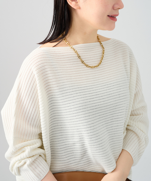 VERMEIL par iena（ヴェルメイユパーイエナ）の「《手洗い可》Shaelycarn プルオーバー（ニット/セーター・レディース・ピンク系その他/ブラウン/ホワイト・FREE）」の4枚目の写真