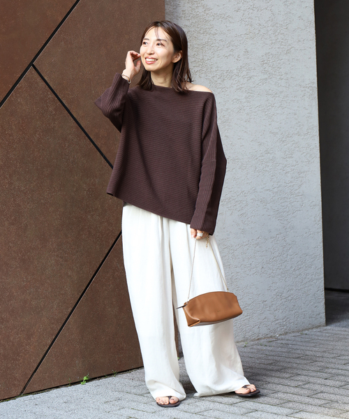 VERMEIL par iena（ヴェルメイユパーイエナ）の「《手洗い可》Shaelycarn プルオーバー（ニット/セーター・レディース・ピンク系その他/ブラウン/ホワイト・FREE）」の5枚目の写真