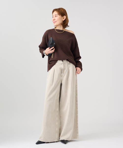 VERMEIL par iena（ヴェルメイユパーイエナ）の「《手洗い可》Shaelycarn プルオーバー（ニット/セーター・レディース・ピンク系その他/ブラウン/ホワイト・FREE）」の7枚目の写真