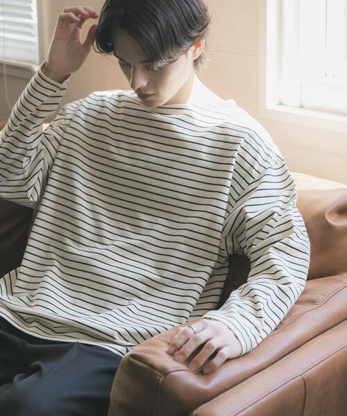 SENSE OF PLACE by URBAN RESEARCH(センスオブプレイスバイアーバンリサーチ)の「エクストラルーズバスクシャツ(Tシャツ/カットソー・メンズ・ホワイト/ブラウン/ブラック・MEDIUM/LARGE)」の4枚目の写真