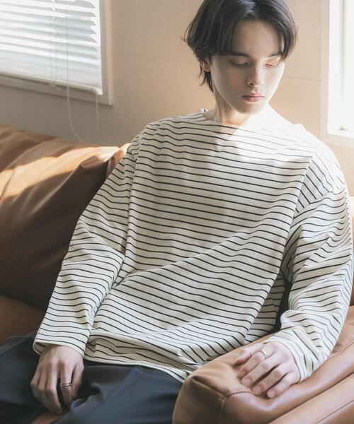 SENSE OF PLACE by URBAN RESEARCH(センスオブプレイスバイアーバンリサーチ)の「エクストラルーズバスクシャツ(Tシャツ/カットソー・メンズ・ホワイト/ブラウン/ブラック・MEDIUM/LARGE)」の5枚目の写真