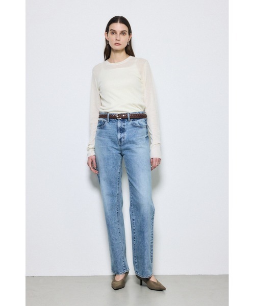 AZUL by moussy(アズールバイマウジー)の「シアー素材ロングTシャツ 秋服 春服 シアートップス ロンT 無地 長袖(Tシャツ/カットソー・レディース・ライトブラック/グレー/レッド/グリーン/オフホワイト・FREE)」の11枚目の写真