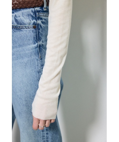AZUL by moussy(アズールバイマウジー)の「シアー素材ロングTシャツ 秋服 春服 シアートップス ロンT 無地 長袖(Tシャツ/カットソー・レディース・ライトブラック/グレー/レッド/グリーン/オフホワイト・FREE)」の14枚目の写真