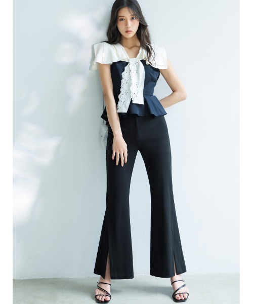 SNIDEL（スナイデル）の「スリットカットパンツ（その他パンツ・レディース・アイボリー/ブラック/カーキ・0/1）」の3枚目の写真