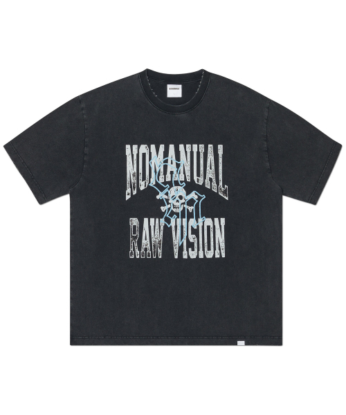 NOMANUAL(NOMANUAL)の「NM SKULL T-SHIRT - WASHED BLACK(Tシャツ/カットソー・レディース・その他・SMALL/MEDIUM/LARGE/X-LARGE)」の1枚目の写真
