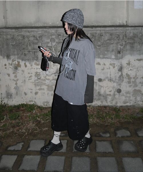 NOMANUAL(NOMANUAL)の「NM SKULL T-SHIRT - WASHED BLACK(Tシャツ/カットソー・レディース・その他・SMALL/MEDIUM/LARGE/X-LARGE)」の2枚目の写真